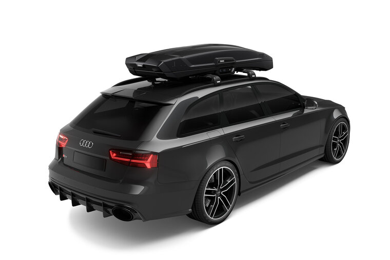 Thule Vector Alpine dakkoffer - Black Metallic - achteraanzicht