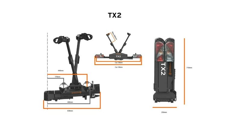 Spinder XT2 afmetingen